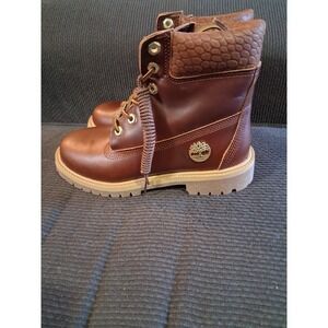 TIMBERLAND SAFARI CROCODILE 6-INCH WATERPROOF BOOTS BROWN YOUTH 4